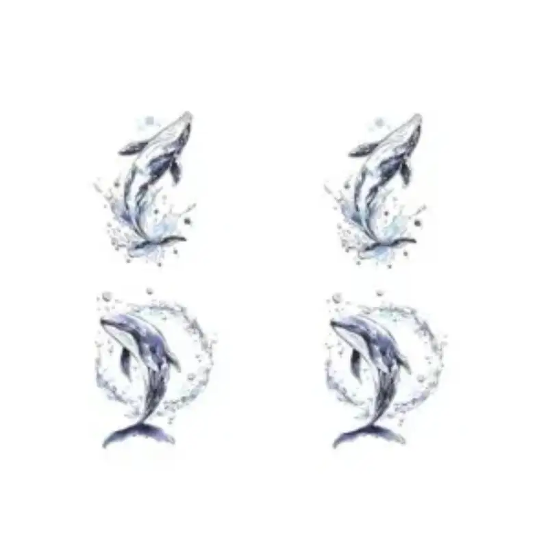 Waterproof Temporary Tattoo Stickers 1/2 Sheets Suitable For Arm And Leg Decoration Jumping Whale