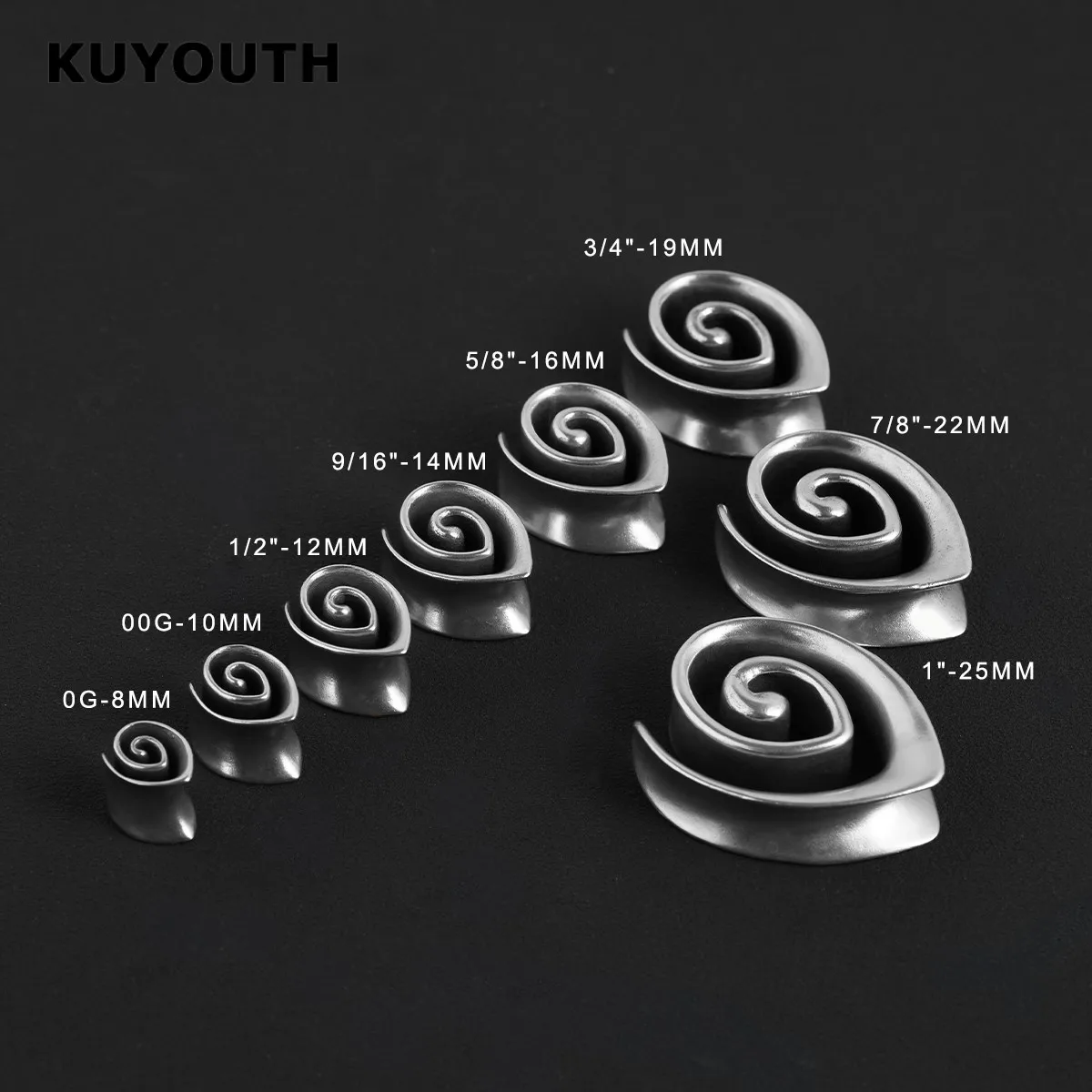 ​KUYOUTH 1Pair Ear Expanders Tunnels Plugs Gauges Saddle Stretchers Copper Earring Piercing Body Jewelry