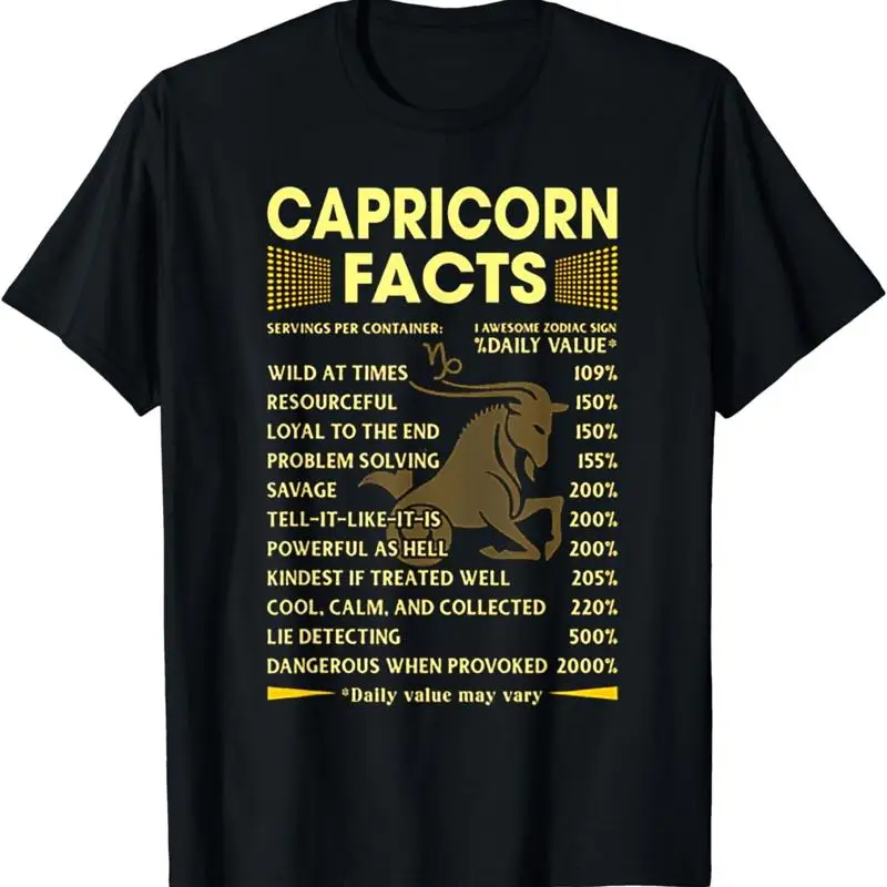 Capricorn Facts Zodiac Funny Birthday T Shirt