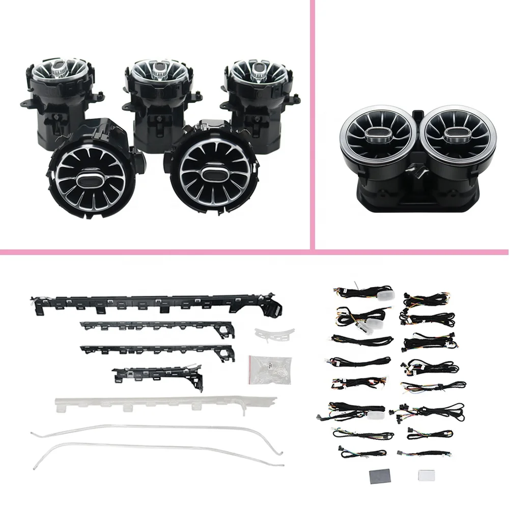 

STLFHigh qualityCar Interior Turbine Outlet Ac Vents Multi-color Ambient Light for Mercedess-Benzs A-class W177 CLA W118