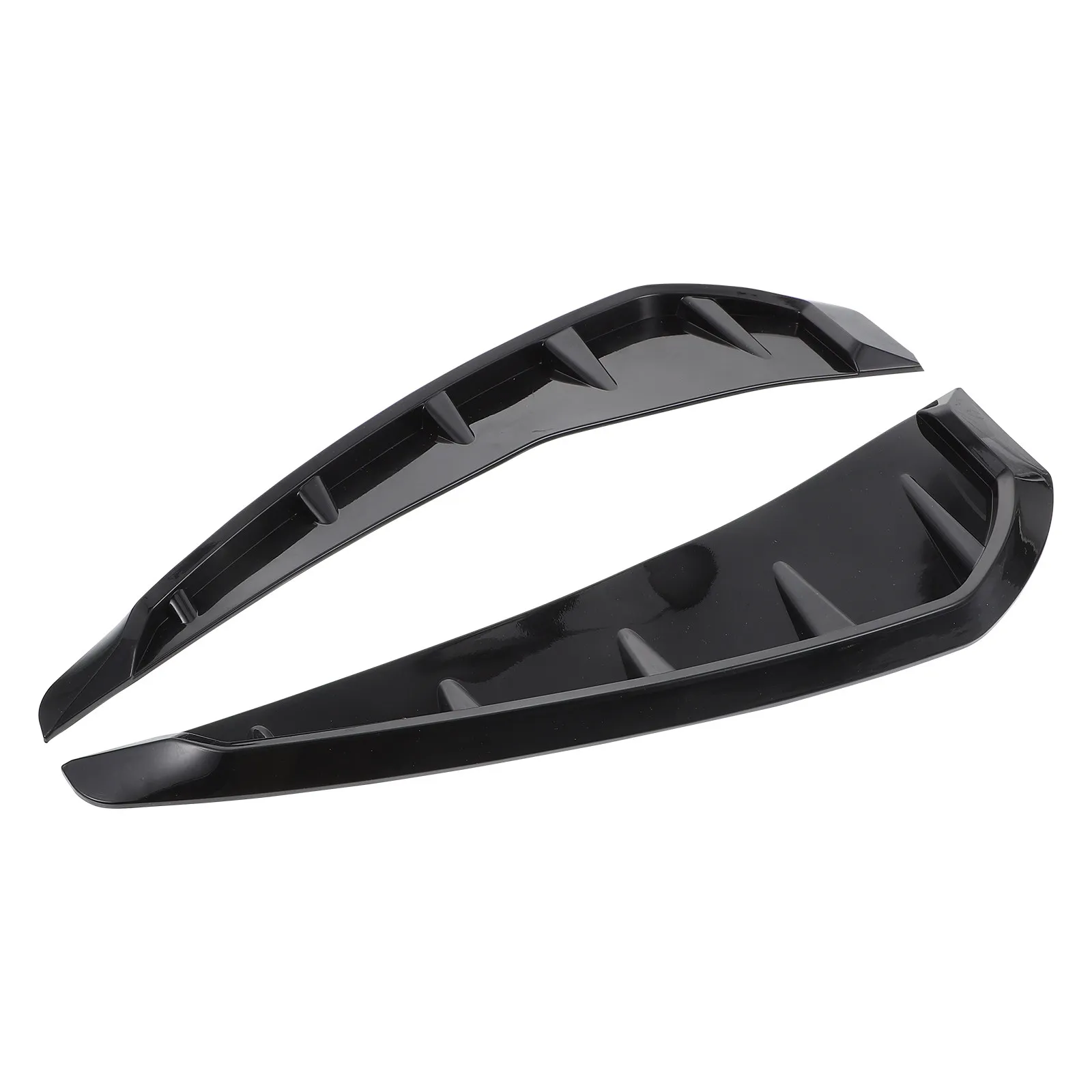 

1Pair Tpu Car Hood Vent Decal Black Glossy Side Scoop Sticker Auto Bumper Decoration Vehicle Air Flow Decal Bonnet Vent Cover