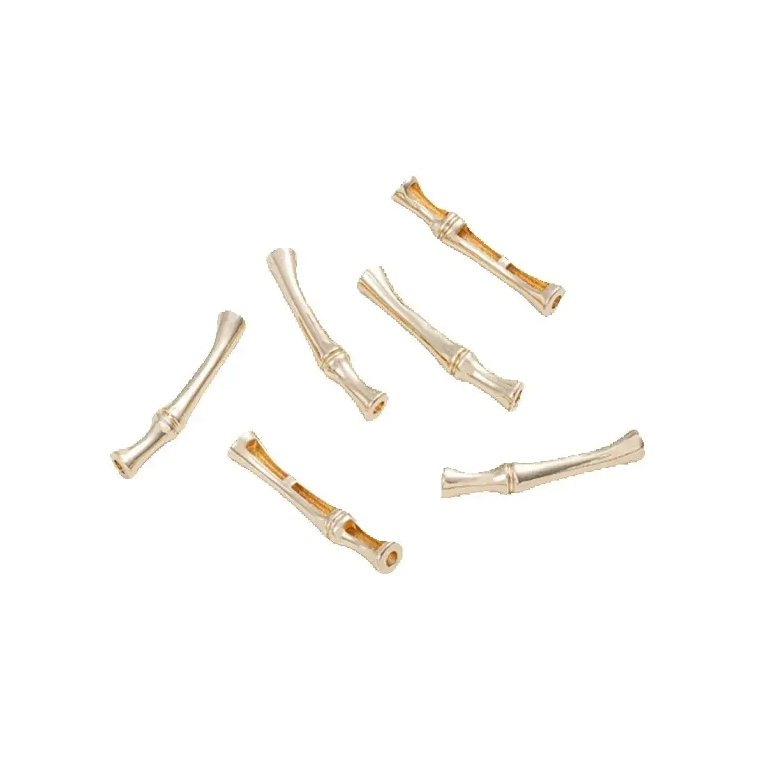 14K Gold Bag Long Bamboo Joint Curved Pipe Separated Bead Accessories, Handmade DIY String Pearl Jewelry, Bracelet and Necklace