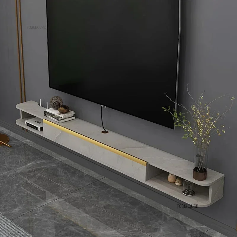 TAO Simple Wooden TV Stands Nordic Small Apartment Hanging Wall Mounted TV Cabinets Modern Home Furniture Creative Set-top Box R