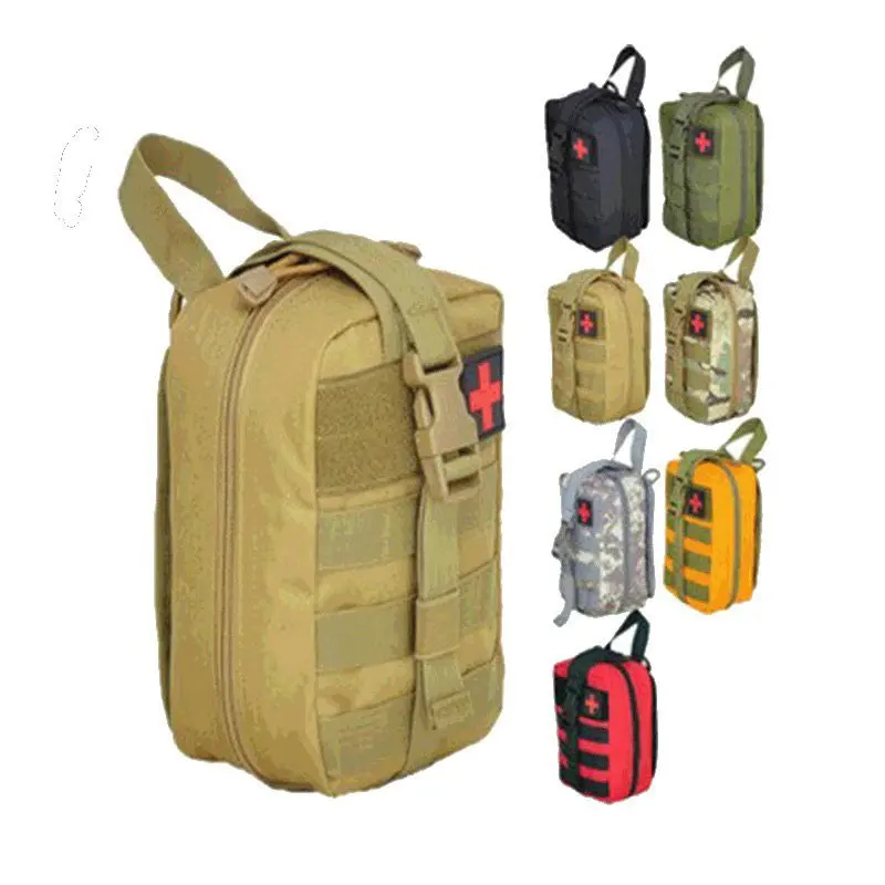 2024 new camo outdoor travel medical kit emergency accessories package Zip belt bag portable first aid bag hanging bag