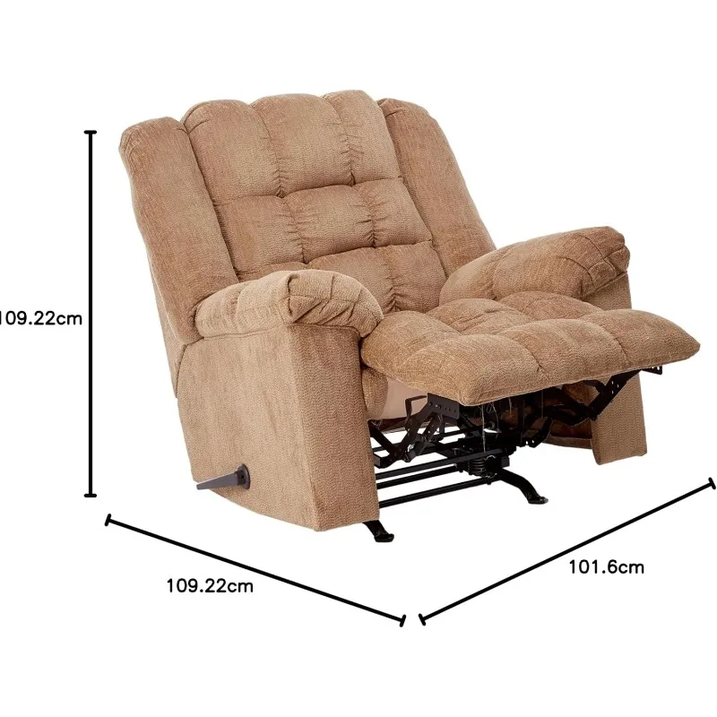 Ludden Ultra Plush Tufted Manual Rocker Recliner, Light Brown