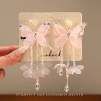 New Spring Fashion Butterfly Flower Tassel Hair Clips For Women Girls Kids Toddler Sweet Hair Barrettes Styling Hair Accessories