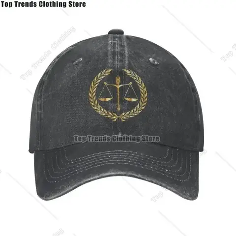 Cotton Law Golden Scales Of Justice Baseball Cap Hip Hop Women Men's Adjustable Lawyer Legal Party Gift Dad Hat Summer