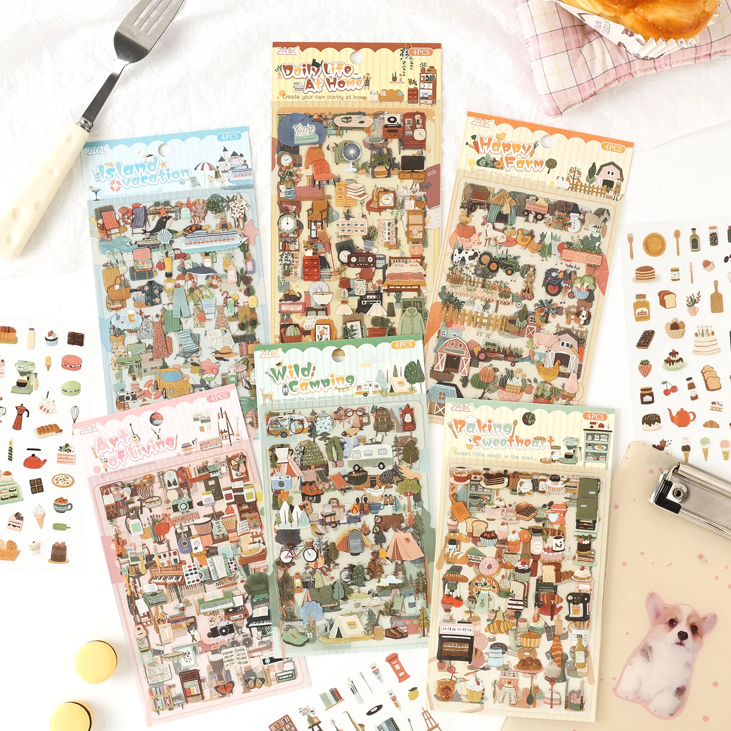 Journal GO 4pcs Fun of Life PET Journal Supplies Camping Far