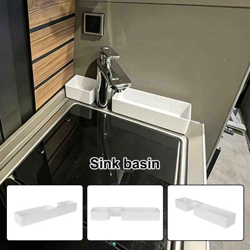 RV Sink Basin Storage Tray For Hymer GCS 2025 On Washbasin Right Side Holder For Sponge Soap Box Bathroom Organizer