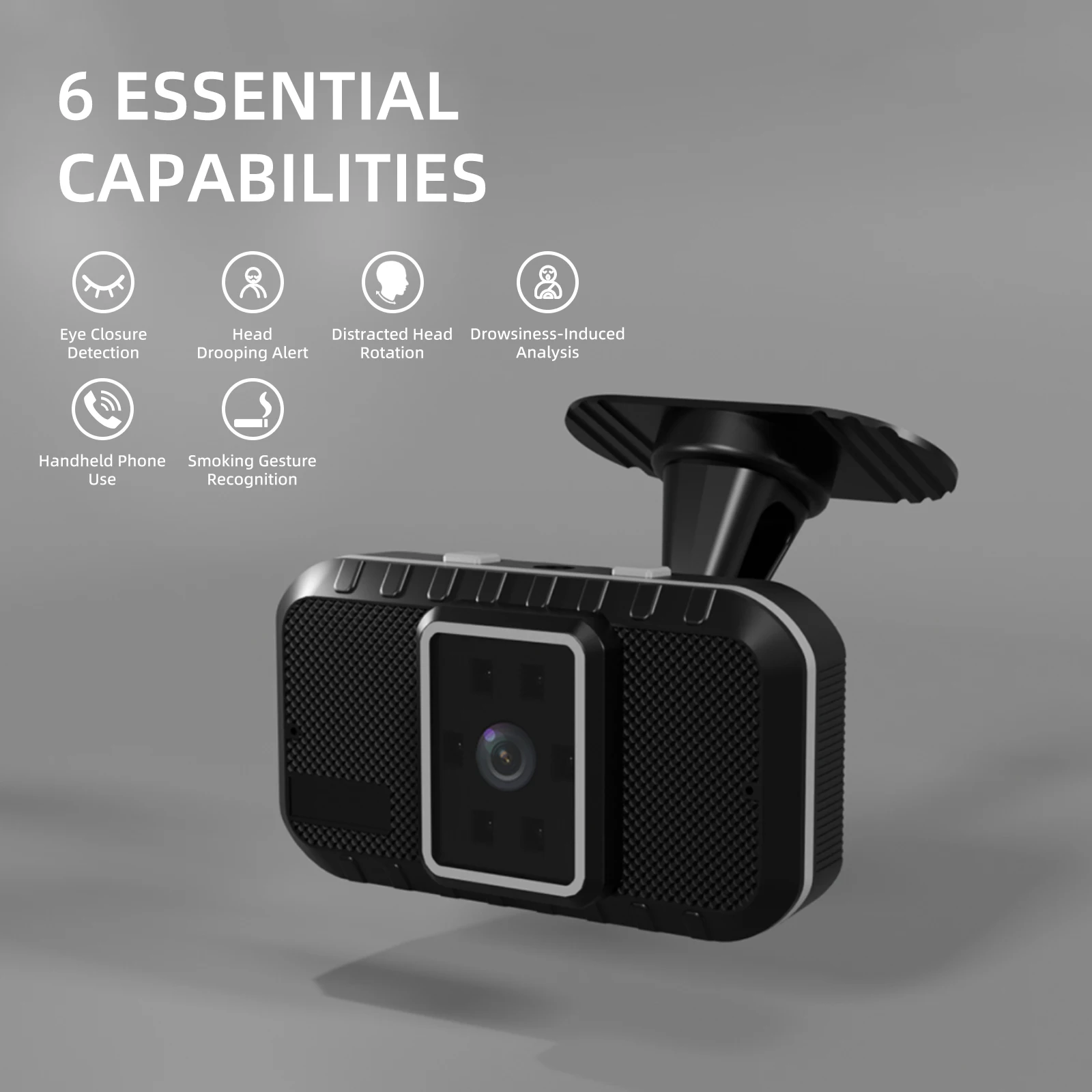 For all DC12V DC 24V vehicles All-in-1 plug & play 1080P DMS GPS AI camera Smart Driving Anti-Sleepy Fatigue Alert can recording