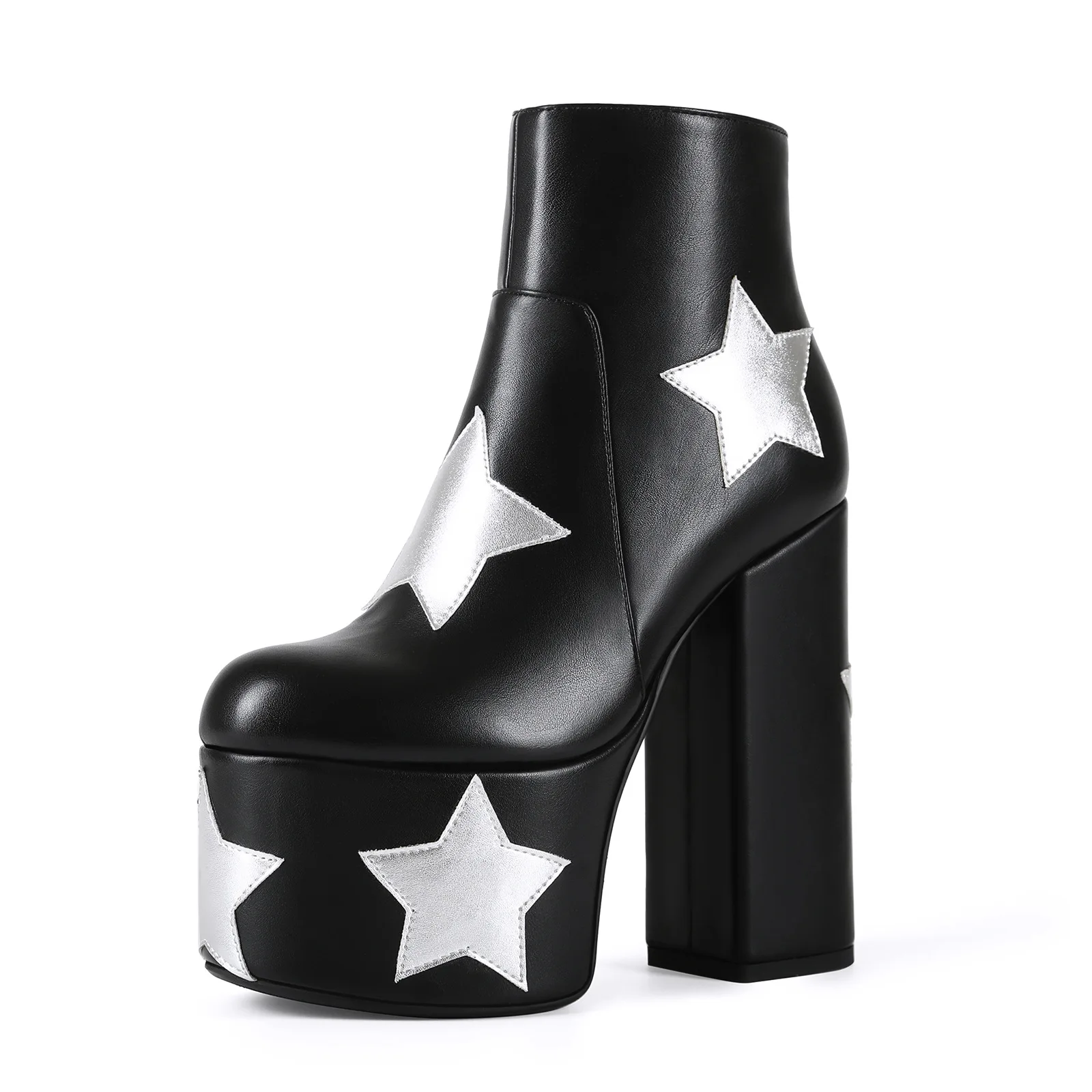 

Европейский и американский внешнеторговый музыкальный фестиваль Y2k, женские короткие сапоги большого размера со звездами на толстой подошве и толстом каблуке