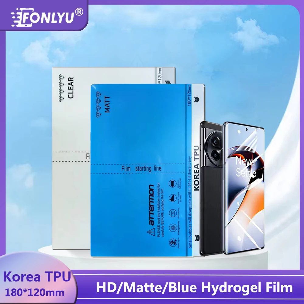 

FONLYU Korea Imported TPU Clear Screen Protector For Hydrogel Film Cutting Machine HD Matte Blue Movies for Phone Screen Protect