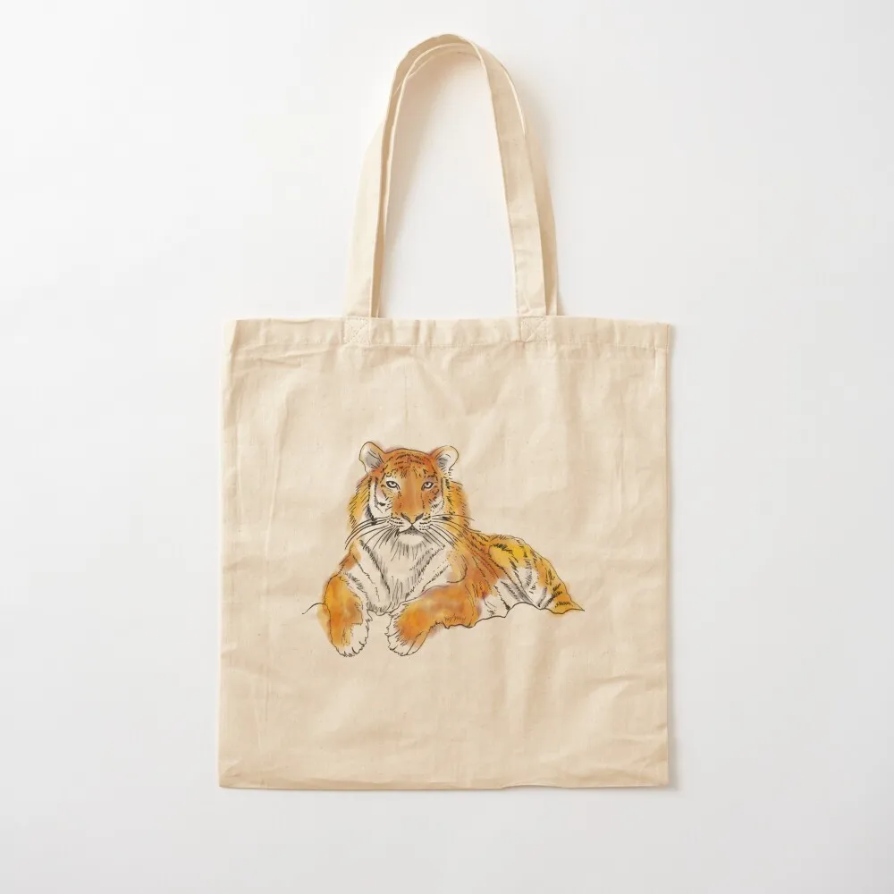 Tiger Laying Down Relaxing Tote Bag tote bag men canvas tote Candy bags