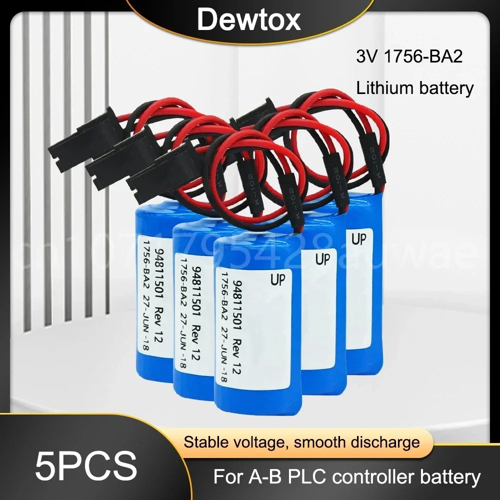 

5PCS 1756-BA2 1756BA2 BR2/3A-AB 3V CNC PLC Controller Lithium Industrial Battery Pack with Plug For Allen Bradley Battery