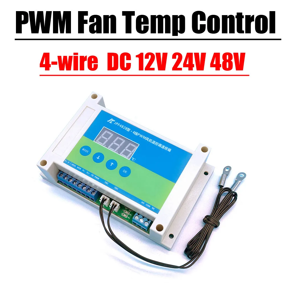 Fan Temperature Control Switch Regulação de Velocidade 12v 24v 48v Silencioso Energy Saving Chassis Pwm Led Regulador Digital dc