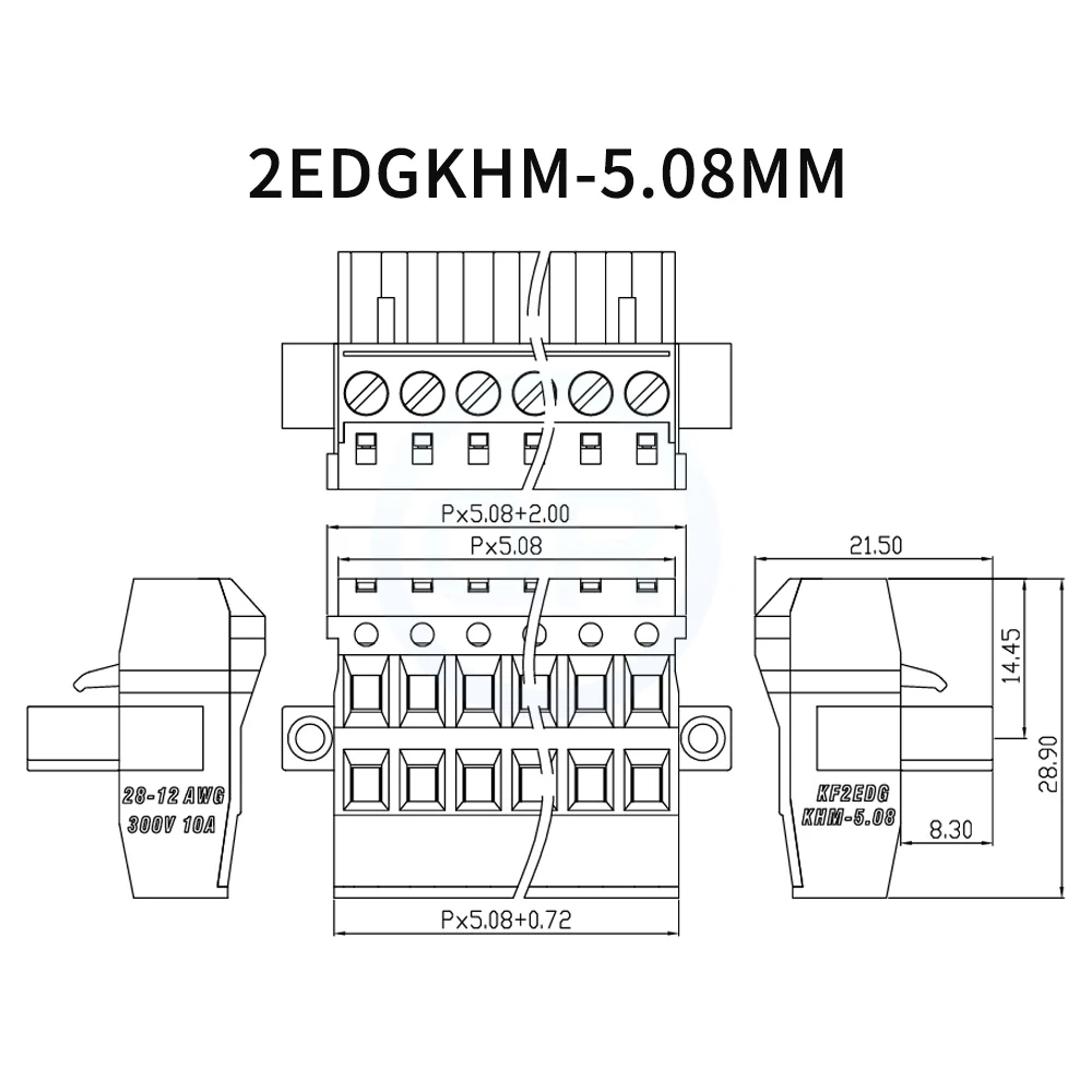(10 pcs) KF 2EDGKHM 5.08MM Phoenix Double Plug PCB Terminal Block 15EDGKHM 5.08 2-12Pin