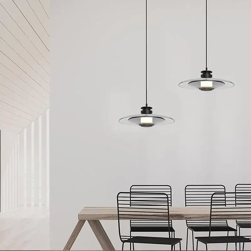 Nordic Minimalist Glass Chandelier for Dining Room Living Room Individual Bedroom Bedside Designed Creative Lighting Designer