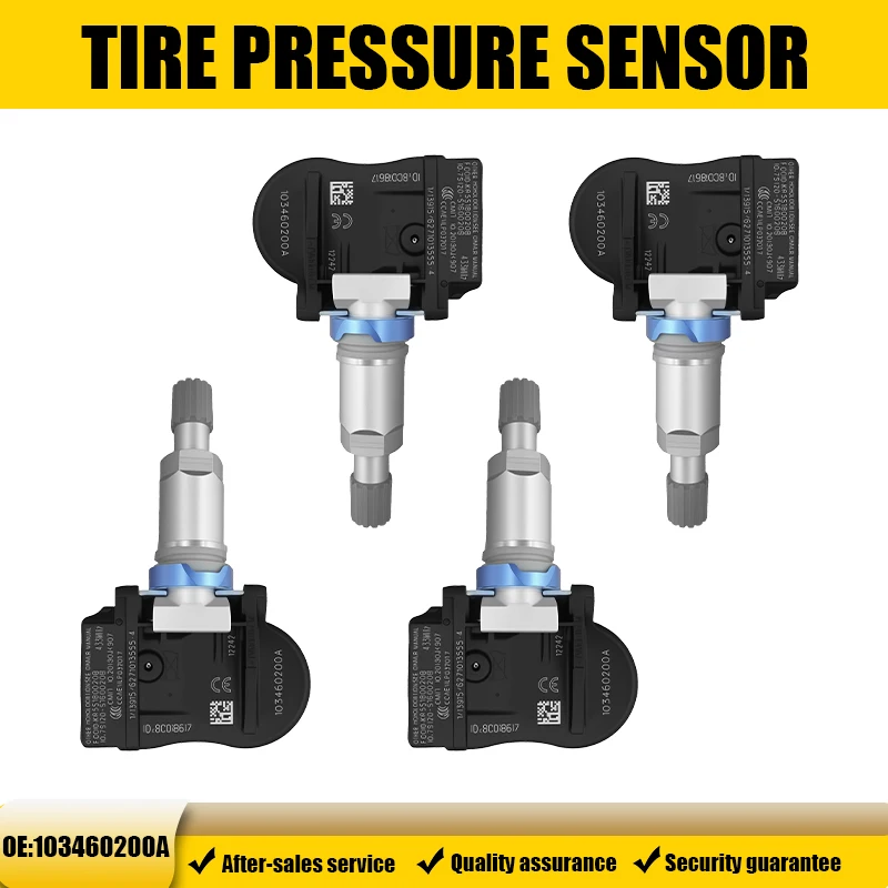1/4PCS 433MHZ Reifendruckkontrollsystem TPMS Passend für Tesla Model 3 S X Y Ersatz für 1034602-00-A, 1034602-00-B