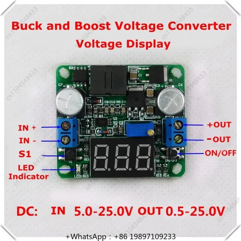 DC-DC Adjustable Step Up/down Power Supply Module 5-25V Voltage Display Boost And Buck Converter LM2596&LM2577 DC Converter