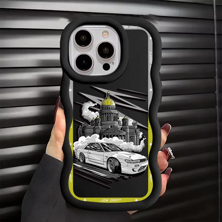 اليابانية JDM الانجراف سيارة الأحمر الشمس لينة غطاء الهاتف الحال بالنسبة Xiaomi Redmi ملاحظة 14 برو 10S 13 برو زائد 12 10 11 9 8 9S #2