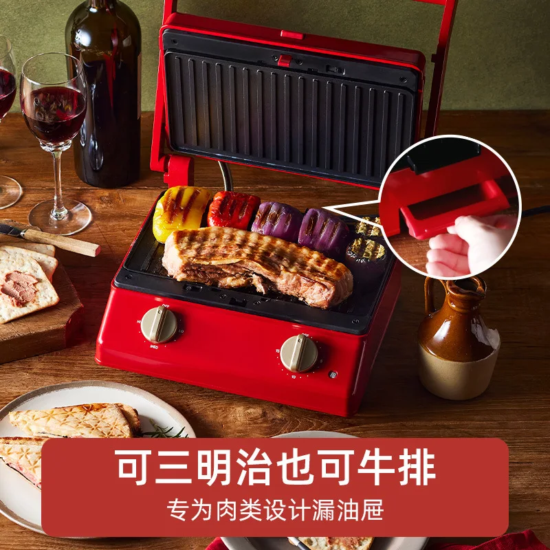 大型サンドイッチメーカー 家庭用朝食 多機能 大容量 パン焼き器