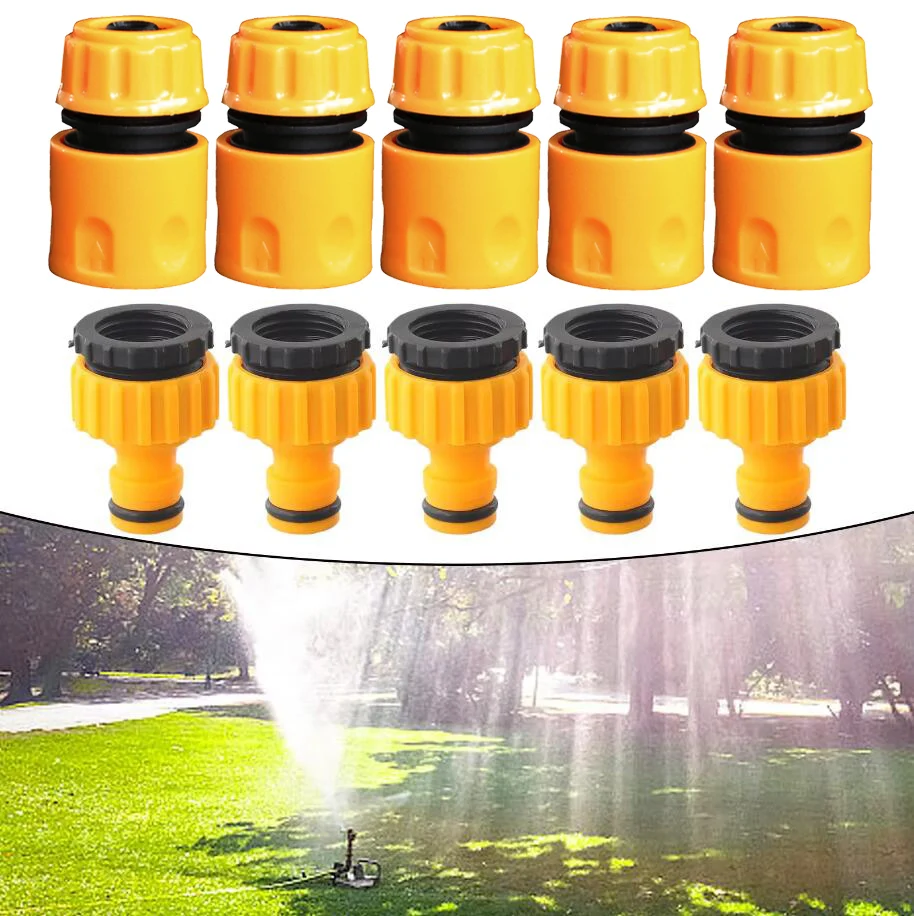 10pcs Hose Faucet Quick Connector 3/4 & 1/2 Inch Graden Hose Water Tap Threaded Connector Faucet Adapter For Garden Irrigation