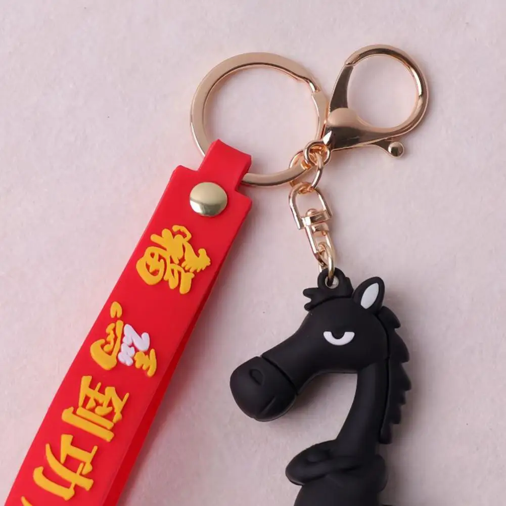 Eco-friendly Keychain 3d Cartoon Horse Keychain Pendant Multifunctional Metal Ring Key Chain Unique Gift Accessory for Kids