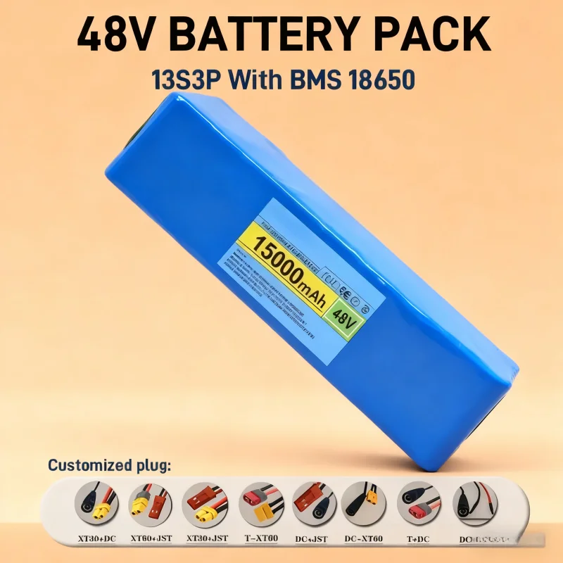 13S3P Upgraded Version 48V 15Ah Lithium Battery Pack 1000W Is Suitable for M365 Electric Scooter with Built-In BMS 18650 Battery