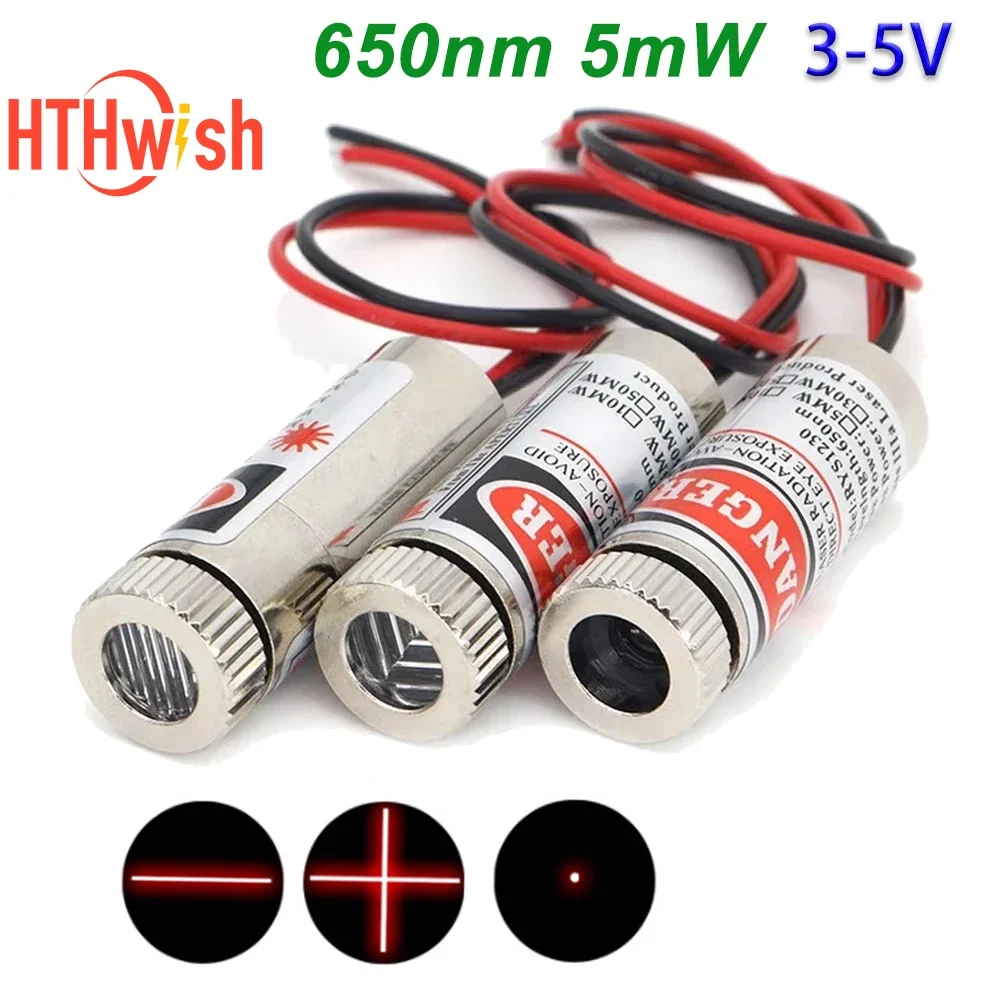 

650nm 5mW High Quality Red Line Laser Module 3-5V Adjustable Laser Dot Diode Module Mini Laser Pointer