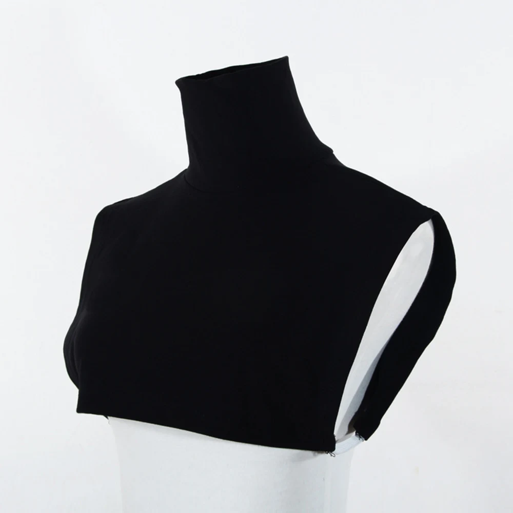 Cuello alto falso sólido para mujer, Cuello de camisa desmontable, suéter con capucha, decoración de cuello alto, blusa femenina, Top de fondo medio