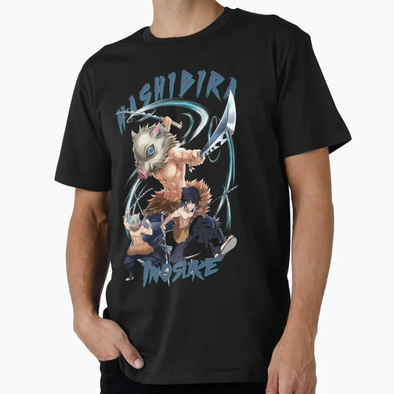 

Inosuke Hashibira Manga Demon Slayer Kimetsu no Yaiba Anime t shirt for fans Large size Tops 100% cotton Clothes Birthday Gift