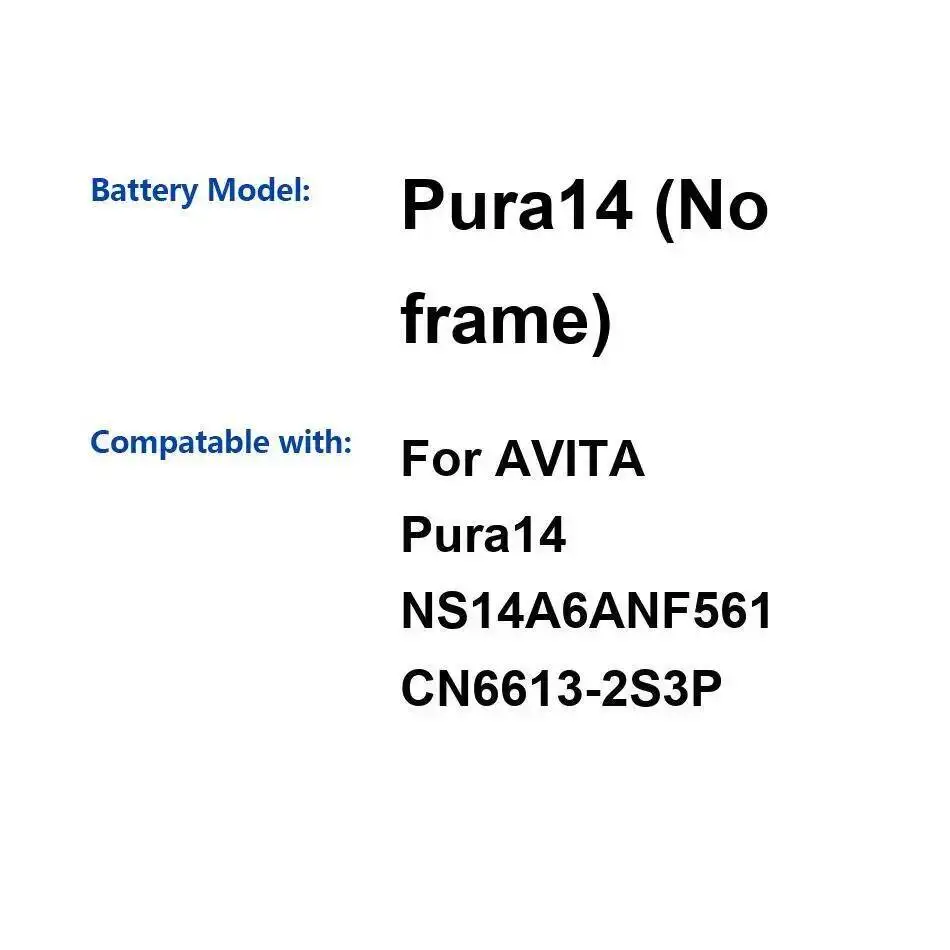 

Аккумулятор для ноутбука Pura14 без рамки 4830 мАч, замена премиум-класса для Avita Pura1 4 NS14A6ANF561 CN6613-2S3P