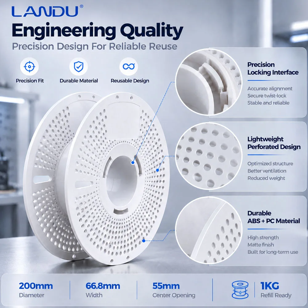 Reusable Empty Filament Spool for 3D Printer 1.75mm Filament Reel 3D Printing High Temperature Reusable Material Spool Rack