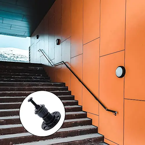 Iron Staircase Handrail Bracket with Industrial Aesthetic Thickened Pipe Construction for Reliable Support and Durability