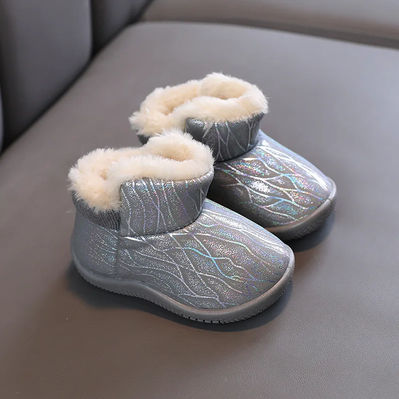 Children Snow Boots Winter New Waterproof Non-slip Kids Shoes for Girls Boys Plush Warm Cotton Shoes Princess Short Boots Сапоги