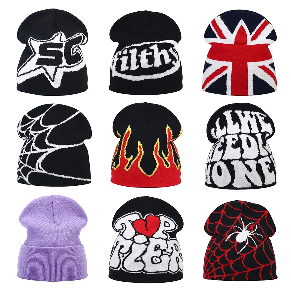 Bonnet Kanye en laine pour hommes et femmes, casquette Y2K, garder au chaud, couleurs unies, oreille de document, automne et hiver