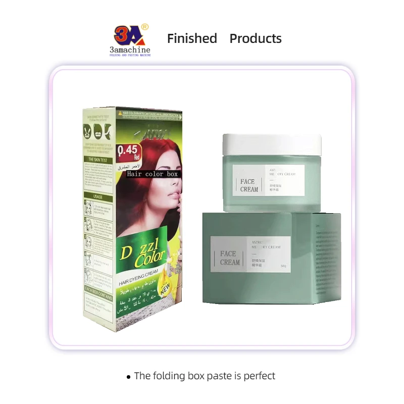 3A-580 High Speed Straight Line Small Box Gluer Machine Pre-folded for Premium Cosmetic Crash-Lock Boxes Paper Folding Machine