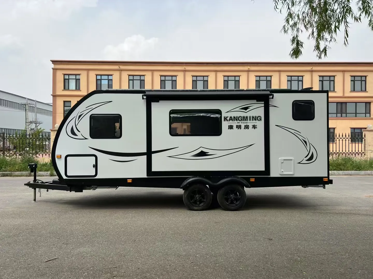 RV Parts Factory Motorhome Camper Van Electric Manual Control Integrate Sunshade Awnings with LED Lights