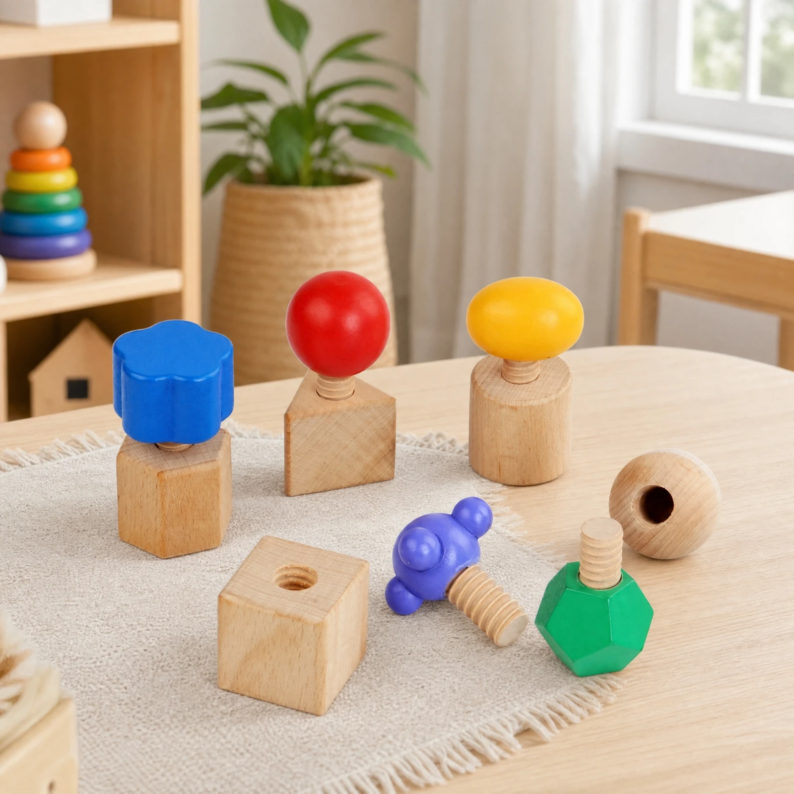 Count and Twist Geometric Shapes Toy Hands-on Sorting and Matching Toy Set Colorful Screen-Complimentary for Preschoolers