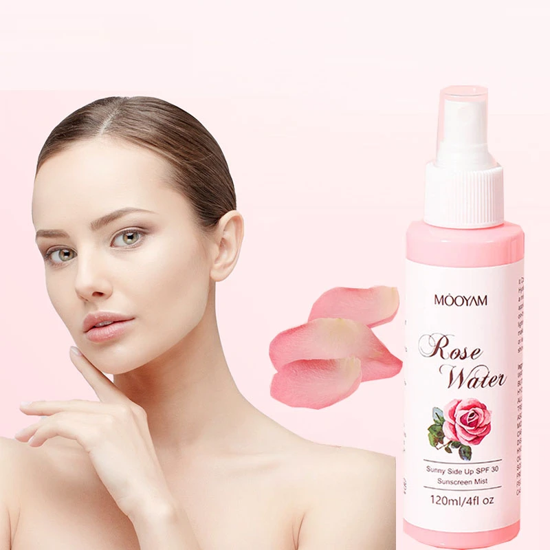 Rose Water Moisturizing Essence Toner Spray SPF30 Refreshing Oil Control After Sun Repair Hydrosol Rose Mist Water