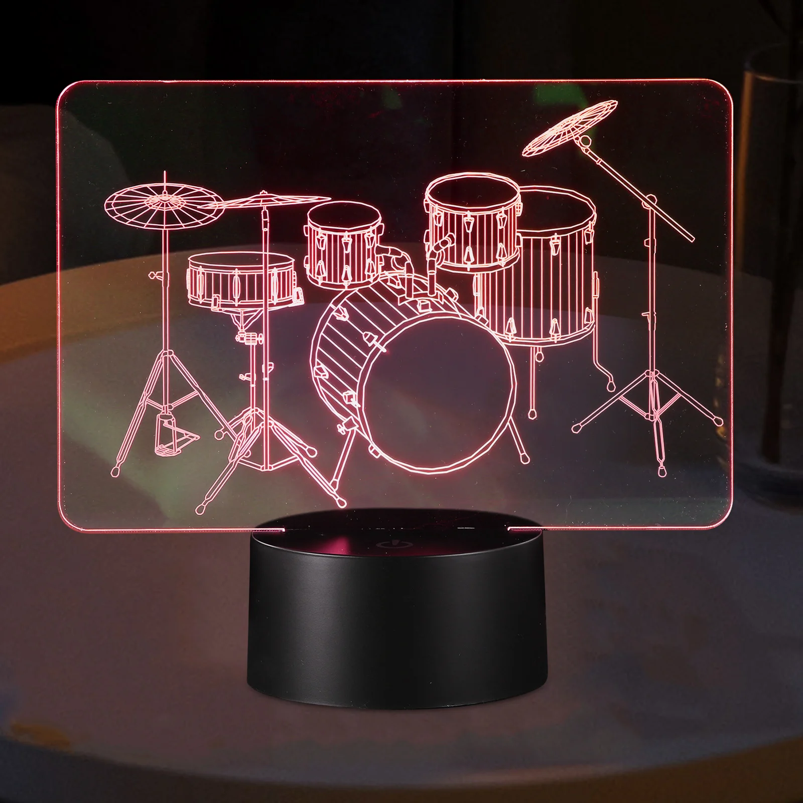 

3D Illusion Lamp LED Touch Drum Kit USB Kids Bedroom Acrylic Table Light Gift Kids 3D Night Lamp Small Night Light