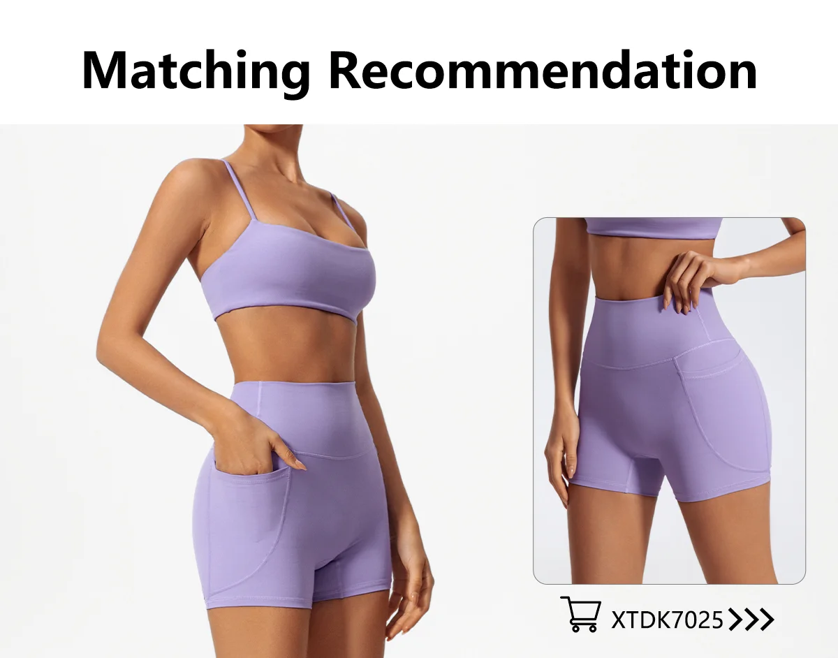 Hearuisavy Sommer Hochelastischer Sport-BH Fitness-Träger-BH Damen Atmungsaktive Yoga-Kleidung Schnelltrocknendes Gym-Top – Detail 4