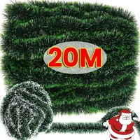 2M Wholesale Christmas Ribbon Garland Green Cane Tinsel Ribbons Xmas Tree Hanging Pendent Wreath Ornaments Home Party Supplies