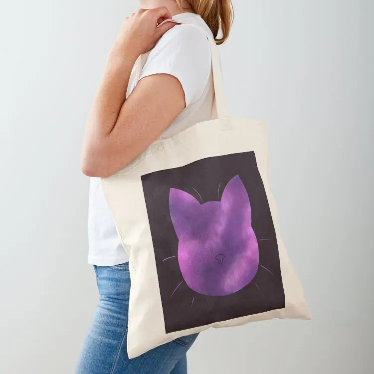 

Cosmic Cat Head Tote Bag female bag reusable shopping bags shopping bag Eco