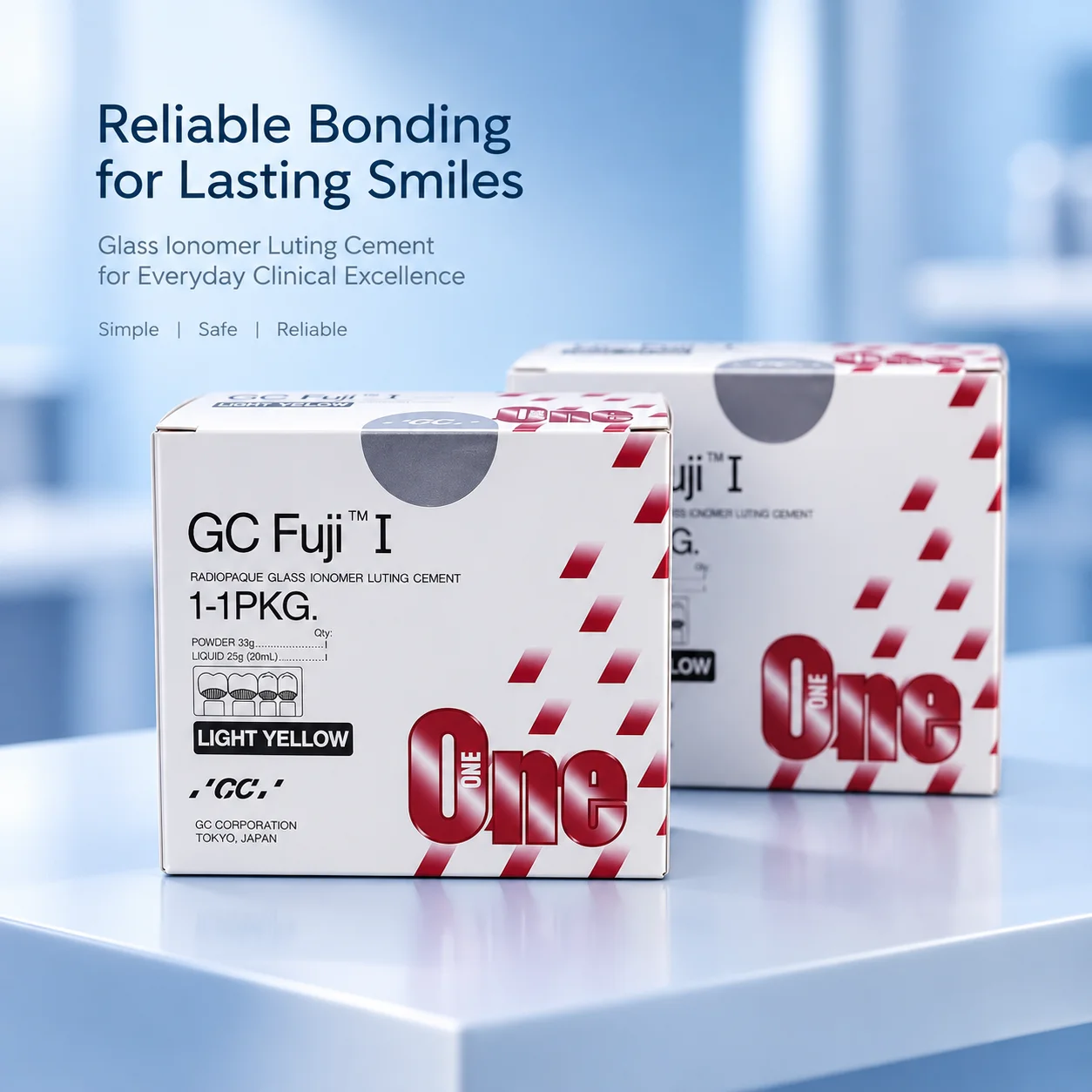 Dental Radiopaque Self-Cure Glass Ionomer Luting Cement 35g 25g Light Yellow Crown Bridge Restorative Clinic Lab