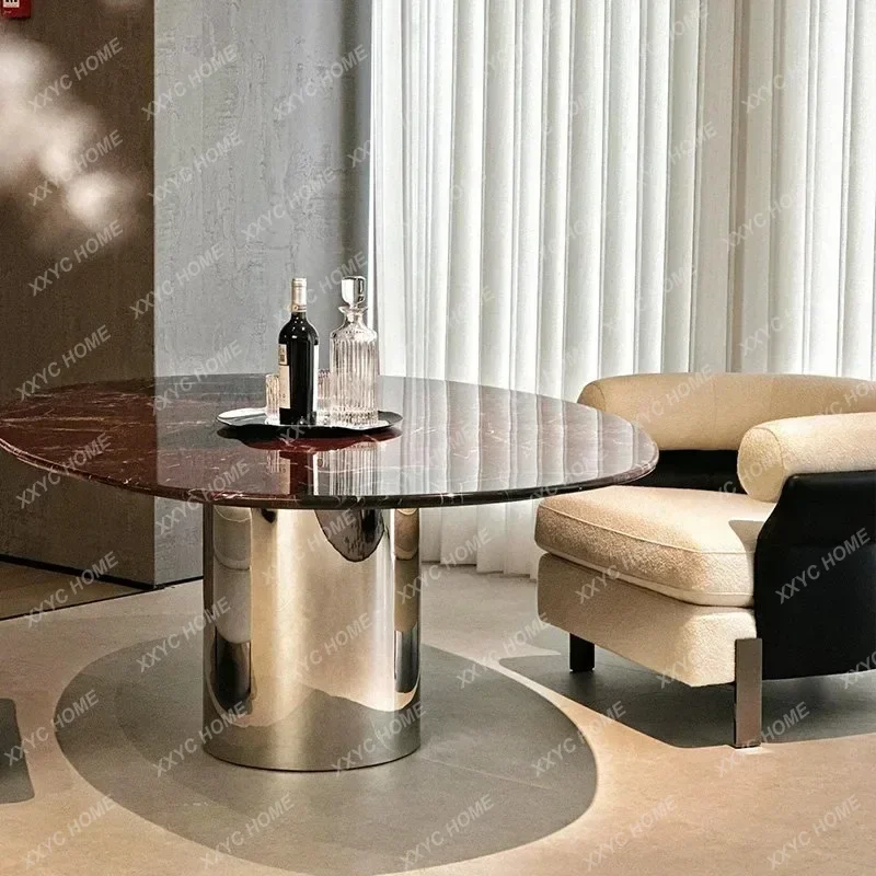 XXLuxury Any Size Custom High Grade Marble Dining Table Fine Polished Surface Exquisite Veins Stable Durable Elegant For Dining