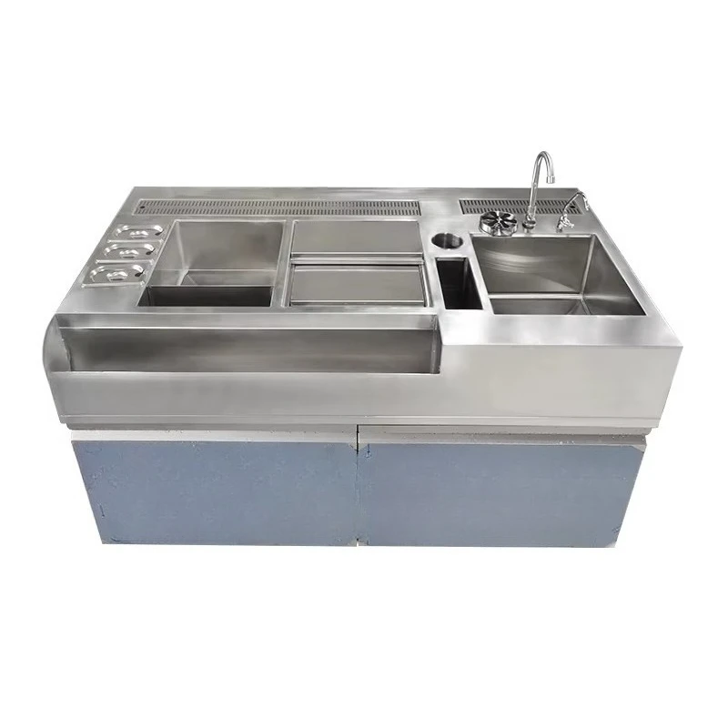 Electric Heavy Duty Drawer Freezer 1500W Custom Stainless Steel Cocktail Bar Honeycomb Top Commercial Modular Design