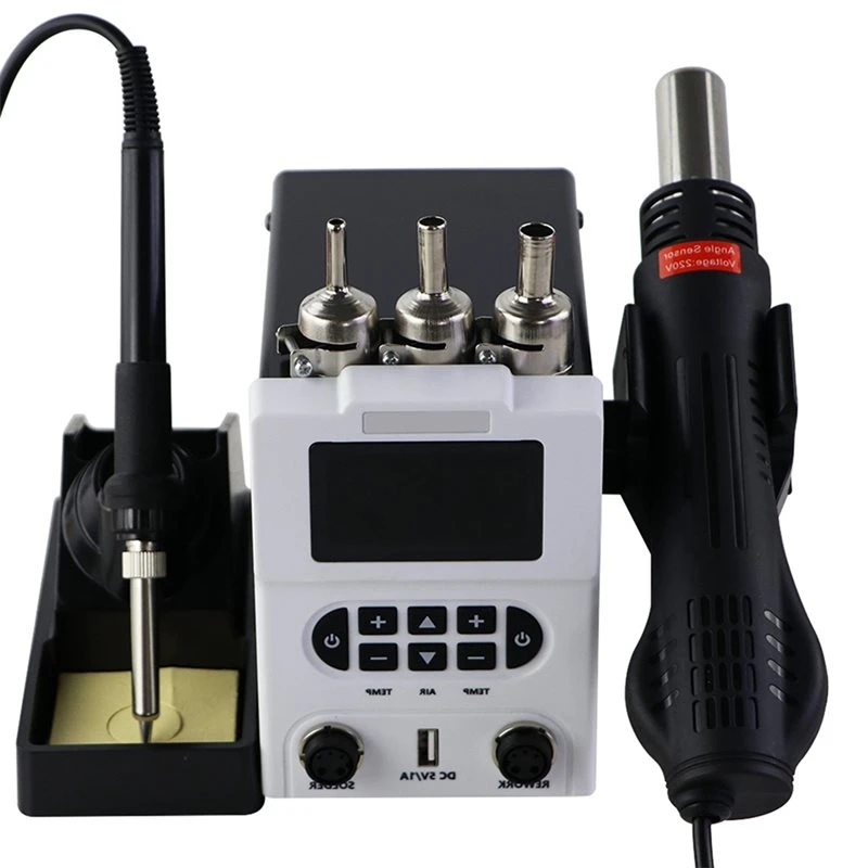 ABHI-878D Soldering Station 600W Digital Hot Air Blower Heat Tool Welding Solder Iron Desoldering Rework Station Tool