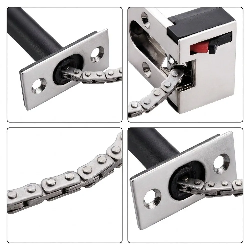 Invisible Door Guard Concealed Door Chain For Ultimate Protection Brushed Silver Steel Hardened Mounting Screws