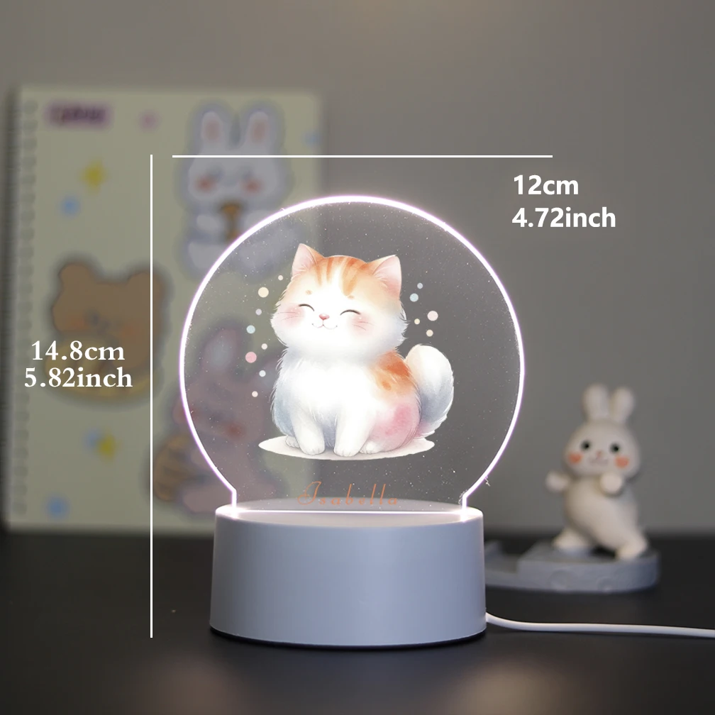 1 personalized night light a kitten 3D Visual Design for Home Customized souvenirs, wedding anniversary gifts, bridesmaids gifts